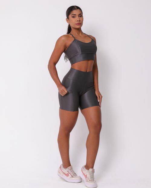 Conjunto Short Bolso Duplo Compressão + Top Kelly