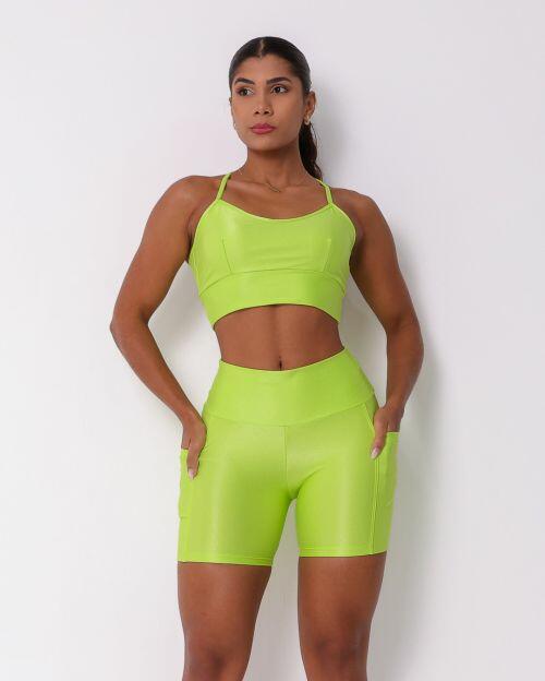 Conjunto Short Bolso Duplo Compressão + Top Kelly