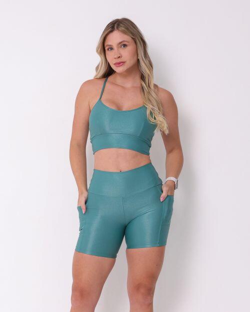 Conjunto Short Bolso Duplo Compressão + Top Kelly