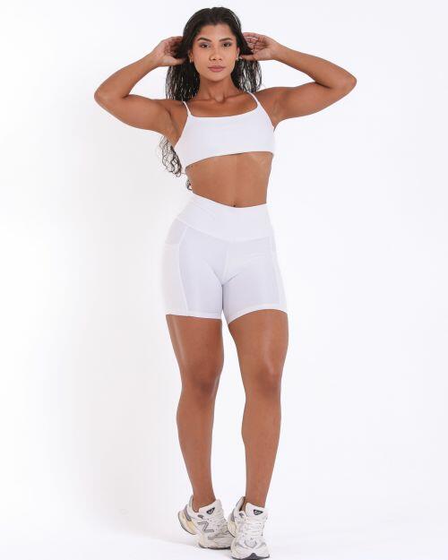 Conjunto Short Bolso Duplo Compressão + Top Ju