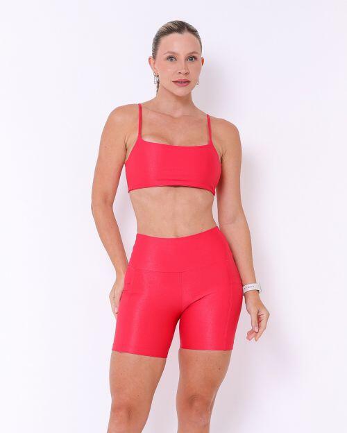 Conjunto Short Bolso Duplo Compressão + Top Ju