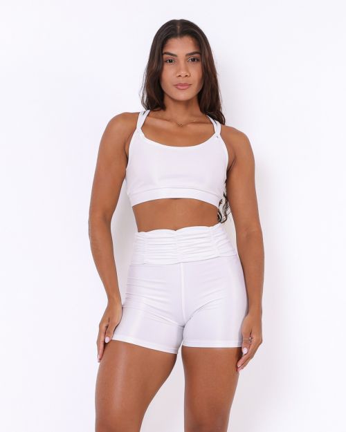 Conjunto Short Básico Cós Franzido Compressão + Top Lu