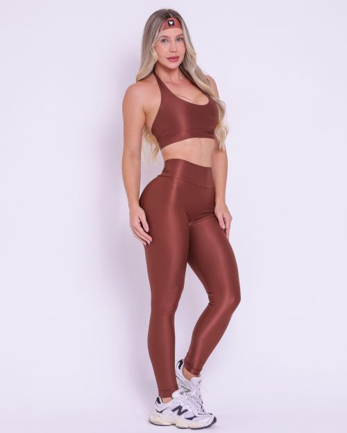 Conjunto Calça Legging Básica Compressão + Top Jhully