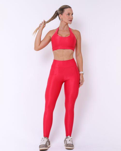 Conjunto Calça Legging Básica Compressão + Top Jhully