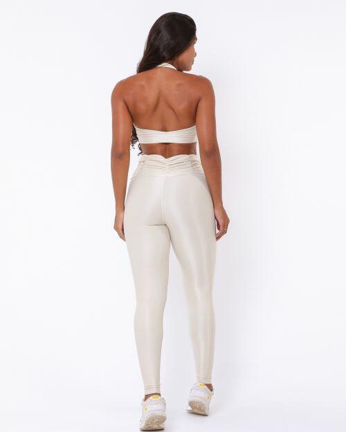 Conjunto Calça Básica Cós Franzido Compressão + Top Jhully