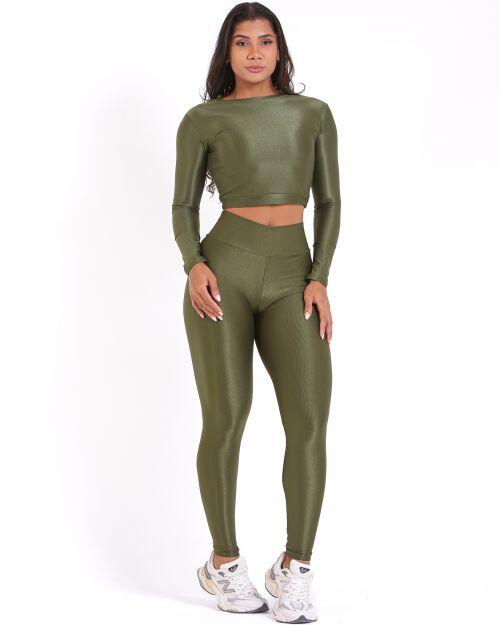 Conjunto Calça Legging Básica Compressão + Top Maria