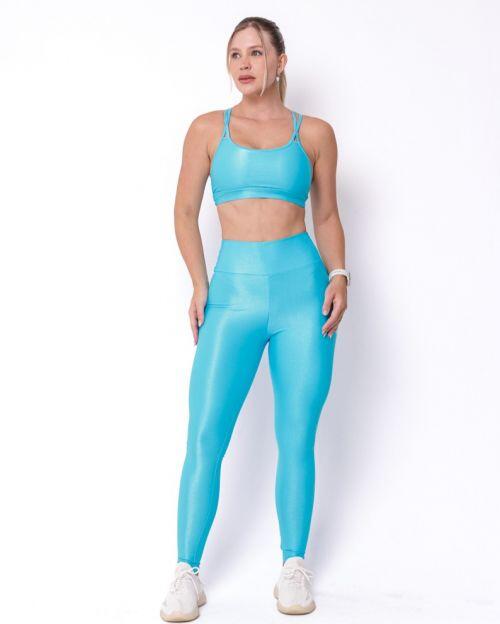 Conjunto Calça Legging Básica Compressão + Top Paula
