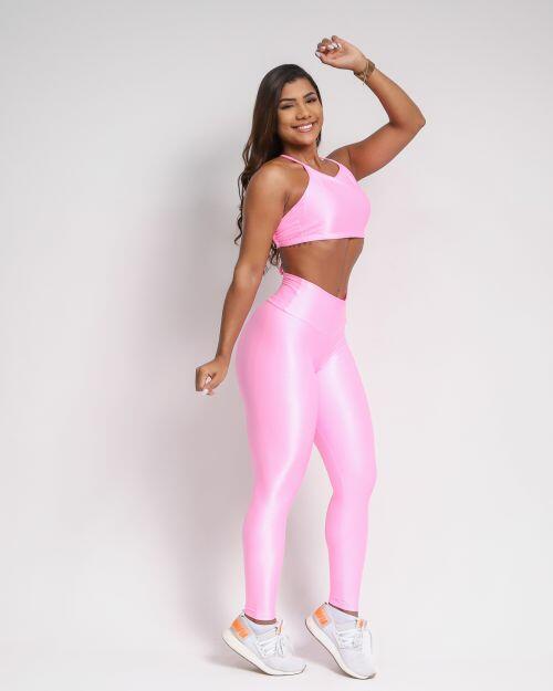 Conjunto Calça Legging Básica Compressão + Top Paula