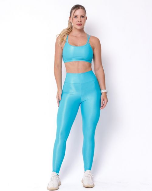 Conjunto Calça Legging Básica Compressão + Top Paula