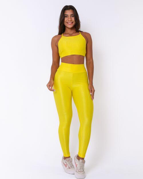 Conjunto Calça Legging Básica Compressão + Top Paula