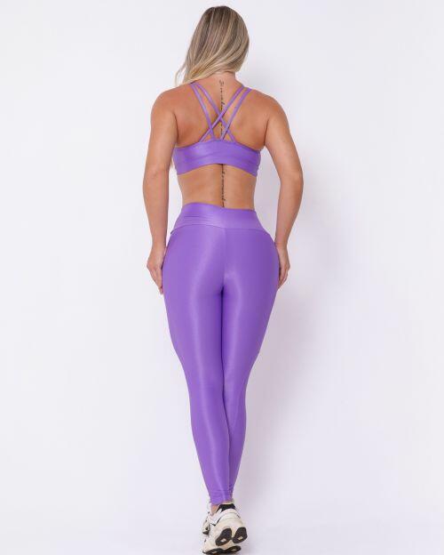 Conjunto Cal�a Legging B�sica Bolso Compress�o + Top Lu