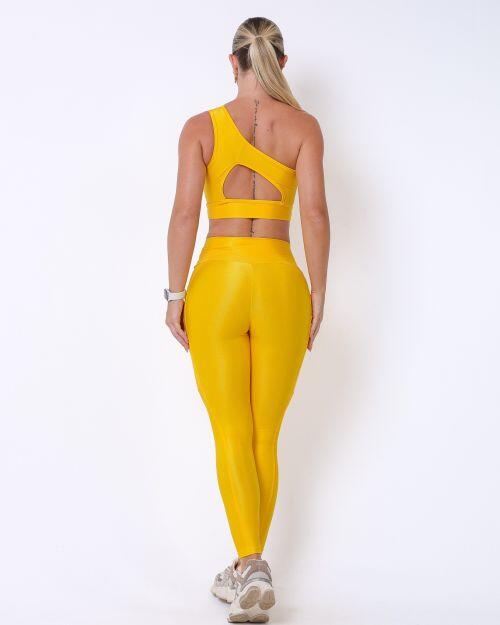 Conjunto Calça Legging Básica Bolso Compressão + Top Paloma