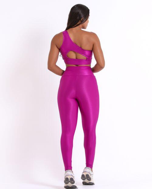Conjunto Calça Legging Básica Bolso Compressão + Top Paloma
