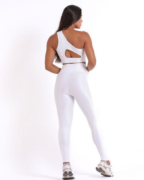 Conjunto Calça Legging Básica Bolso Compressão + Top Paloma