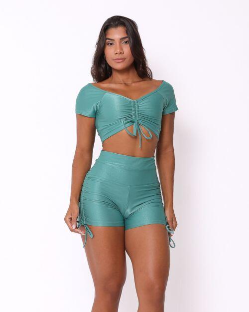 Conjunto Short Empina Cross Compressão + Top Manguinha