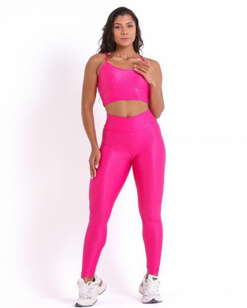 Conjunto Cal�a Legging B�sica Compress�o  + Top Kelly