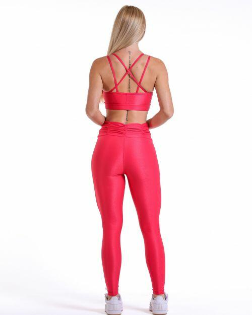 Conjunto Calça Básica Cós Franzido Compressão + Top Vivi