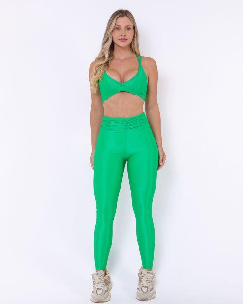 Conjunto Calça Básica Cós Franzido Compressão + Top Vivi