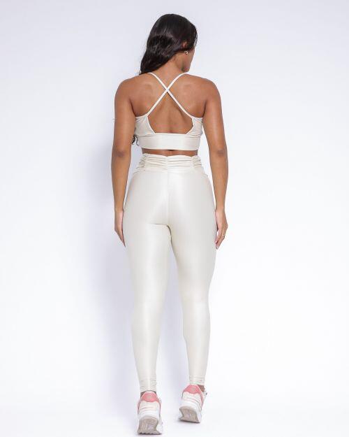 Conjunto Calça Básica Cós Franzido Compressão + Top Kelly