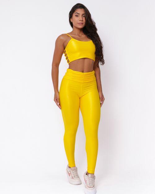 Conjunto Cal�a B�sica C�s Franzido Compress�o + Top Marta