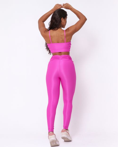 Conjunto Calça Básica Cós Franzido Compressão + Top Marta