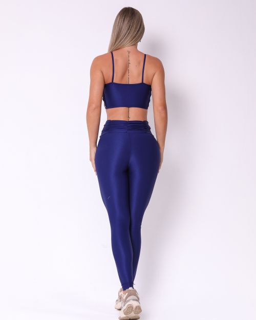 Conjunto Calça Básica Cós Franzido Compressão + Top Marta