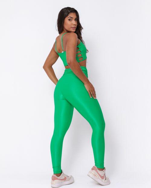 Conjunto Calça Básica Cós Franzido Compressão + Top Marta