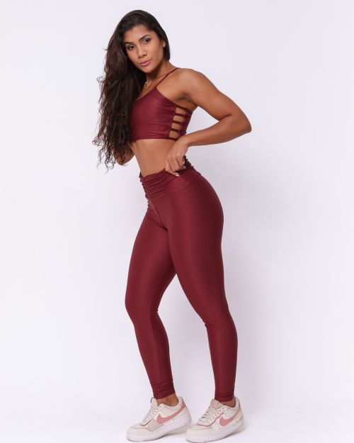 Conjunto Calça Básica Cós Franzido Compressão + Top Marta