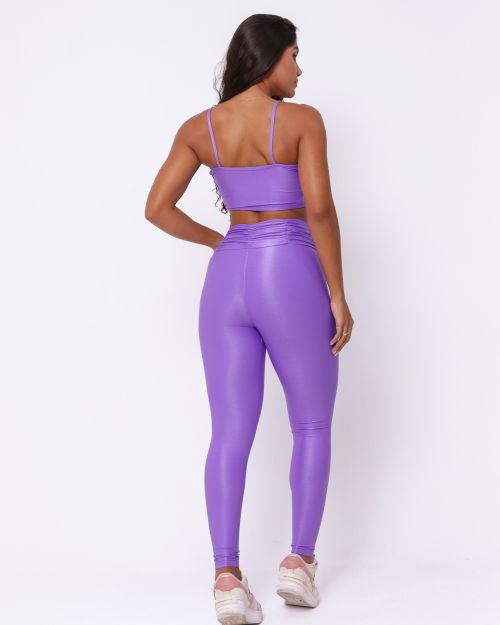 Conjunto Calça Básica Cós Franzido Compressão + Top Marta
