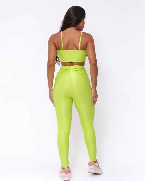 Conjunto Calça Básica Cós Franzido Compressão + Top Marta