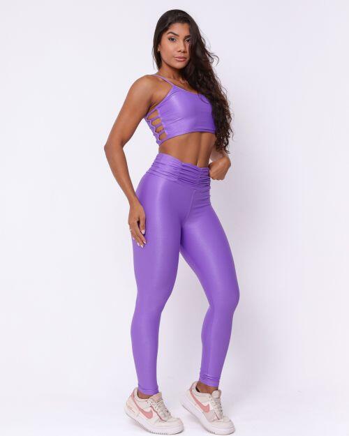 Conjunto Calça Básica Cós Franzido Compressão + Top Marta