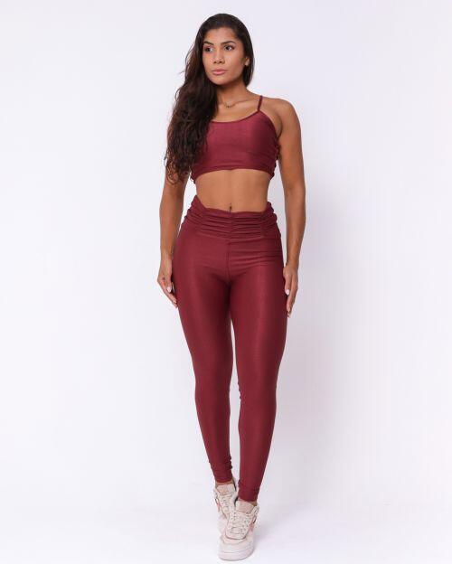 Conjunto Calça Básica Cós Franzido Compressão + Top Marta