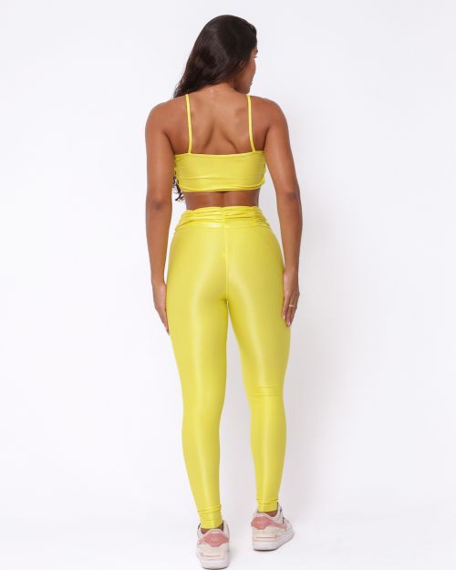 Conjunto Calça Básica Cós Franzido Compressão + Top Marta
