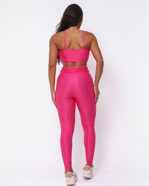 Conjunto Calça Básica Cós Franzido Compressão + Top Marta