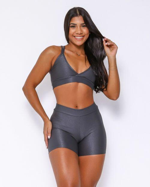 Conjunto Short Básico Cós Fino Compressão + Top Vivi