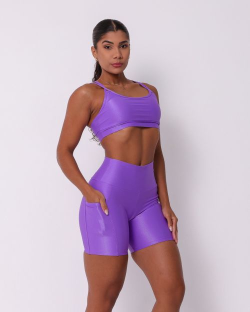 Conjunto Short Bolso Duplo Compress�o  + Top Lu