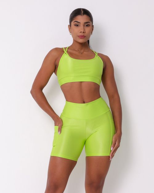 Conjunto Short Bolso Duplo Compress�o  + Top Lu