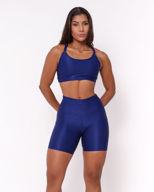 Conjunto Short Bolso Duplo Compress�o  + Top Lu