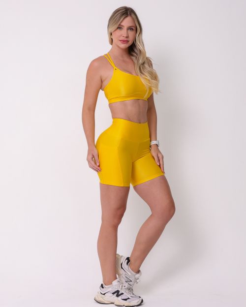 Conjunto Short Bolso Duplo Compress�o  + Top Lu
