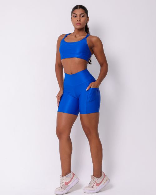 Conjunto Short Bolso Duplo Compress�o  + Top Lu