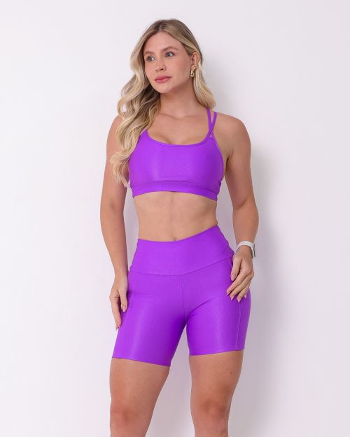 Conjunto Short Bolso Duplo Compress�o  + Top Lu