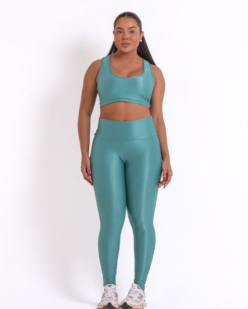 Conjunto Calça Legging Básica G Compressão + Top Nadador
