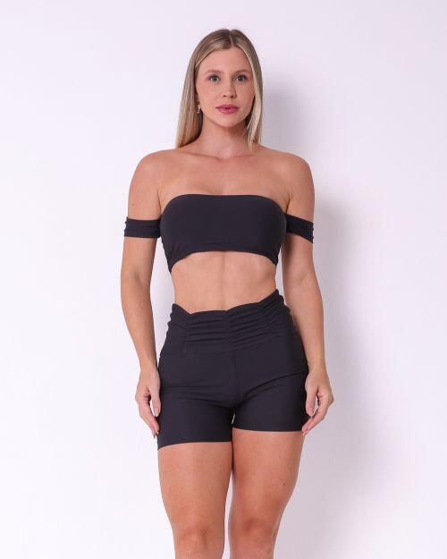 Conjunto Short Básico Cós Franzido Light + Top Ciganinha