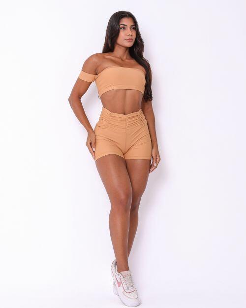 Conjunto Short Básico Cós Franzido Light + Top Ciganinha
