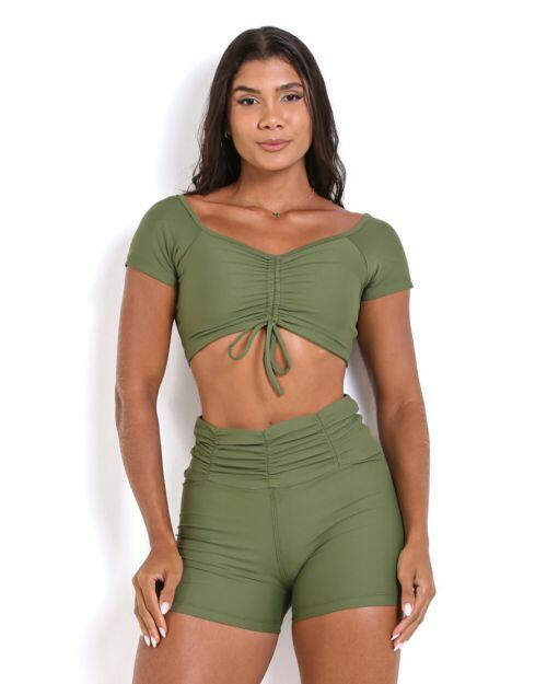 Conjunto Short B�sico C�s Franzido Light + Top Manguinha