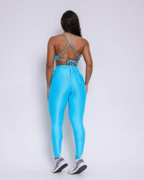 Conjunto Calça Legging Básica Cós Cruzado Compressão + Top Paula