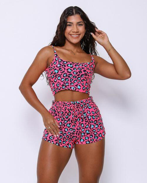 Conjunto Short Boxer Basic Light On�a Pantanal + Top Regatinha