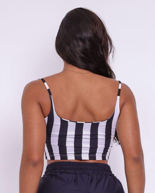 Top Regatinha Listrado Preto/Branco