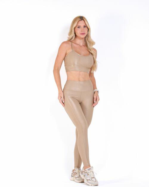 Conjunto Calça Legging Básica Bolso Compressão + Top Kelly