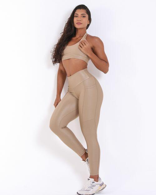 Conjunto Calça Básica Bolso Compressão + Top Jhully